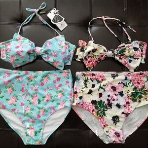 ❗Retro Stage 50s Inspired High Waisted 2 Piece Bathing Suit Bundle Medium❗
